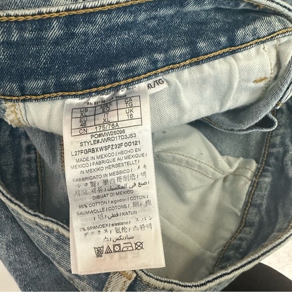 Vintage Y2K Guess Distressed Denim Skirt Women's Size XL Acid Wash Asymmetrical - Picture 7 of 9